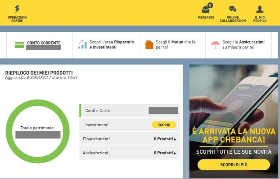 conto corrente digital chebanca