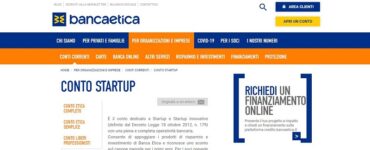 conto startup Banca Popolare Etica