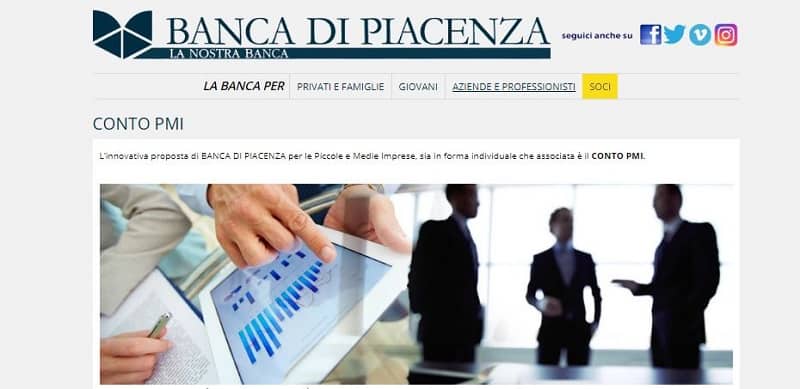Conto PMI di Banca di Piacenza