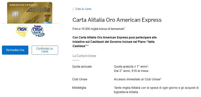 American Express Alitalia Oro